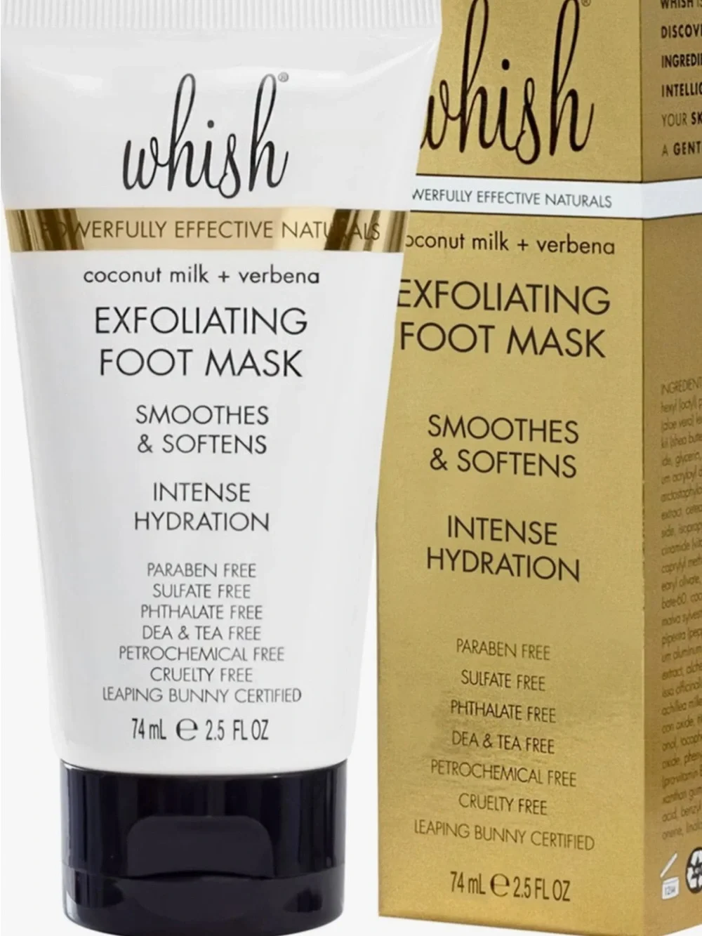 Whish - Exfoliating Foot Mask — White & Gold Packaging